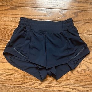 Navy lululemon Hotty Hot shorts